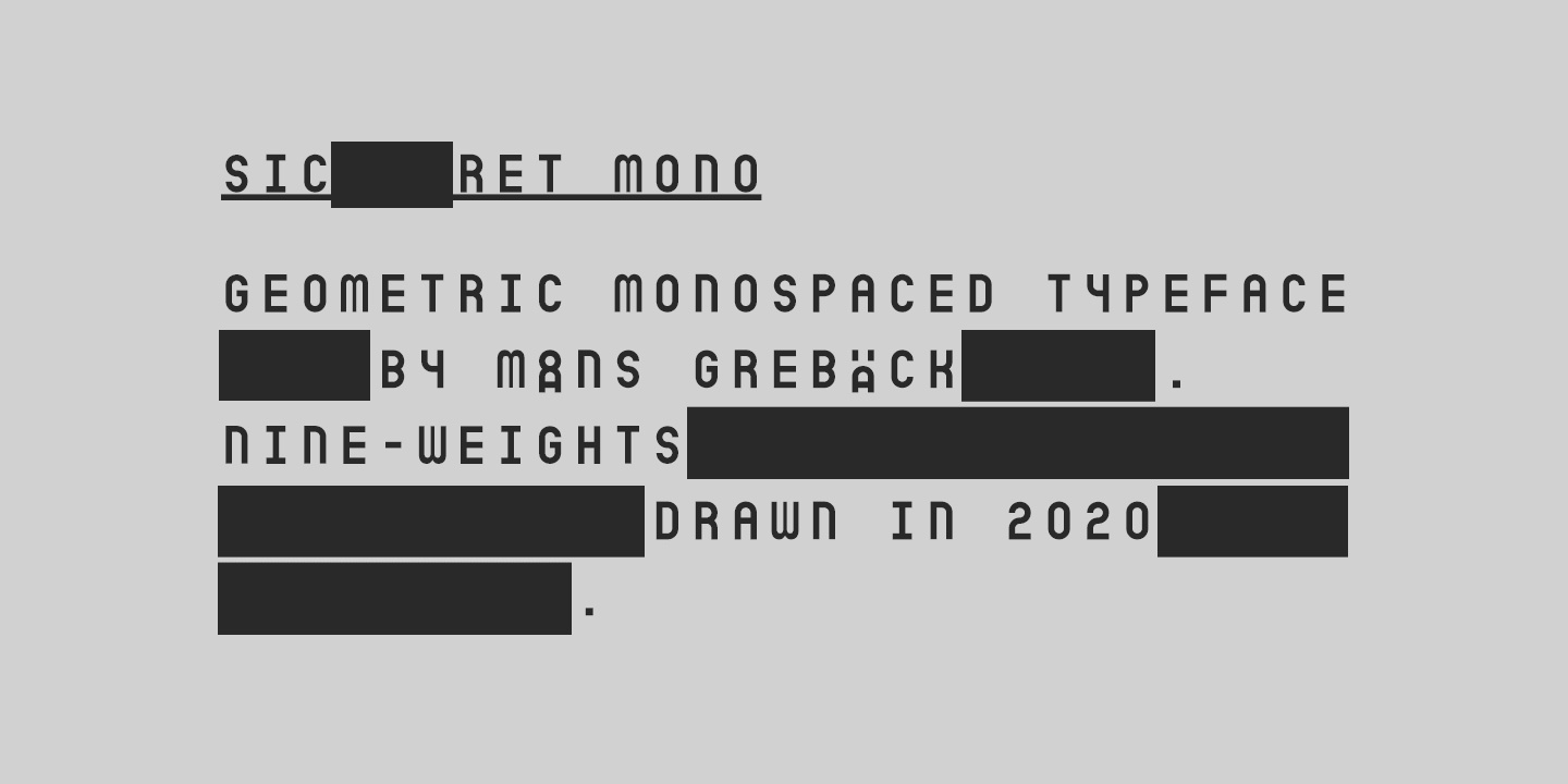 Przykład czcionki Sicret Mono Medium